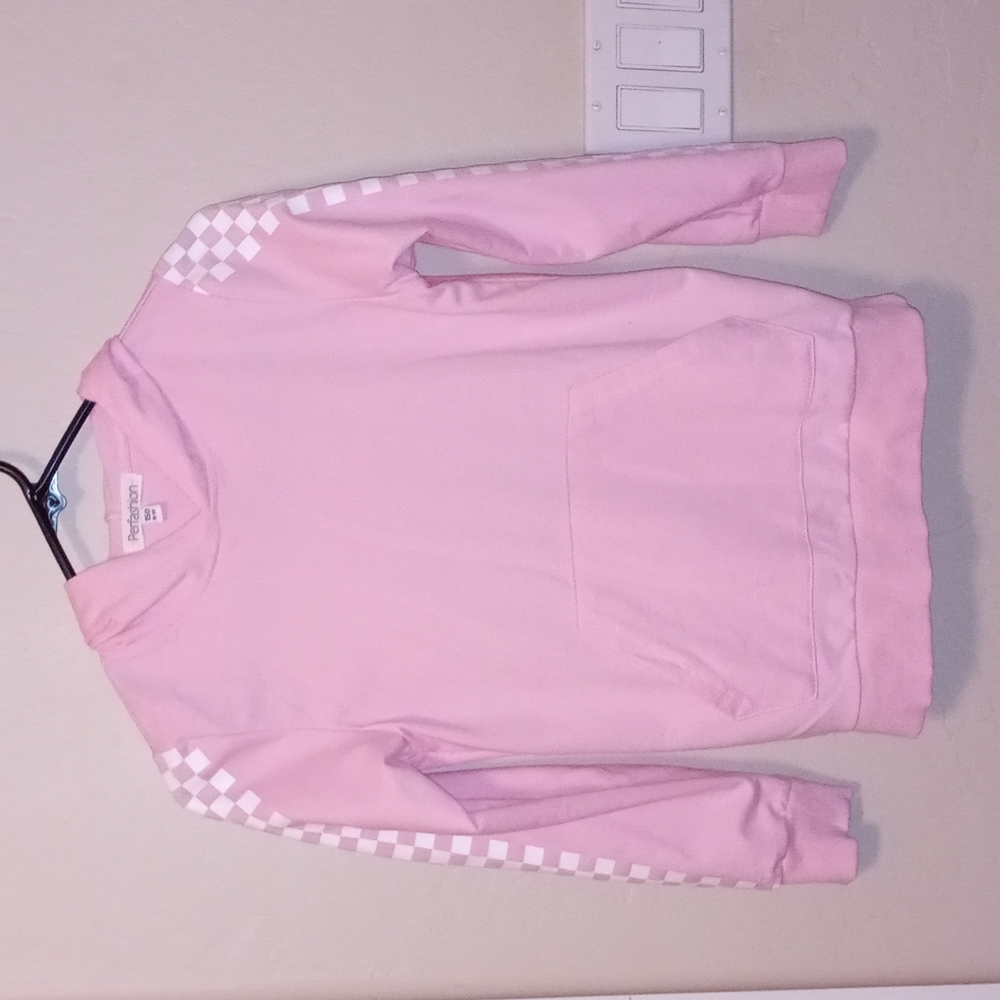 Pink hooded shirt